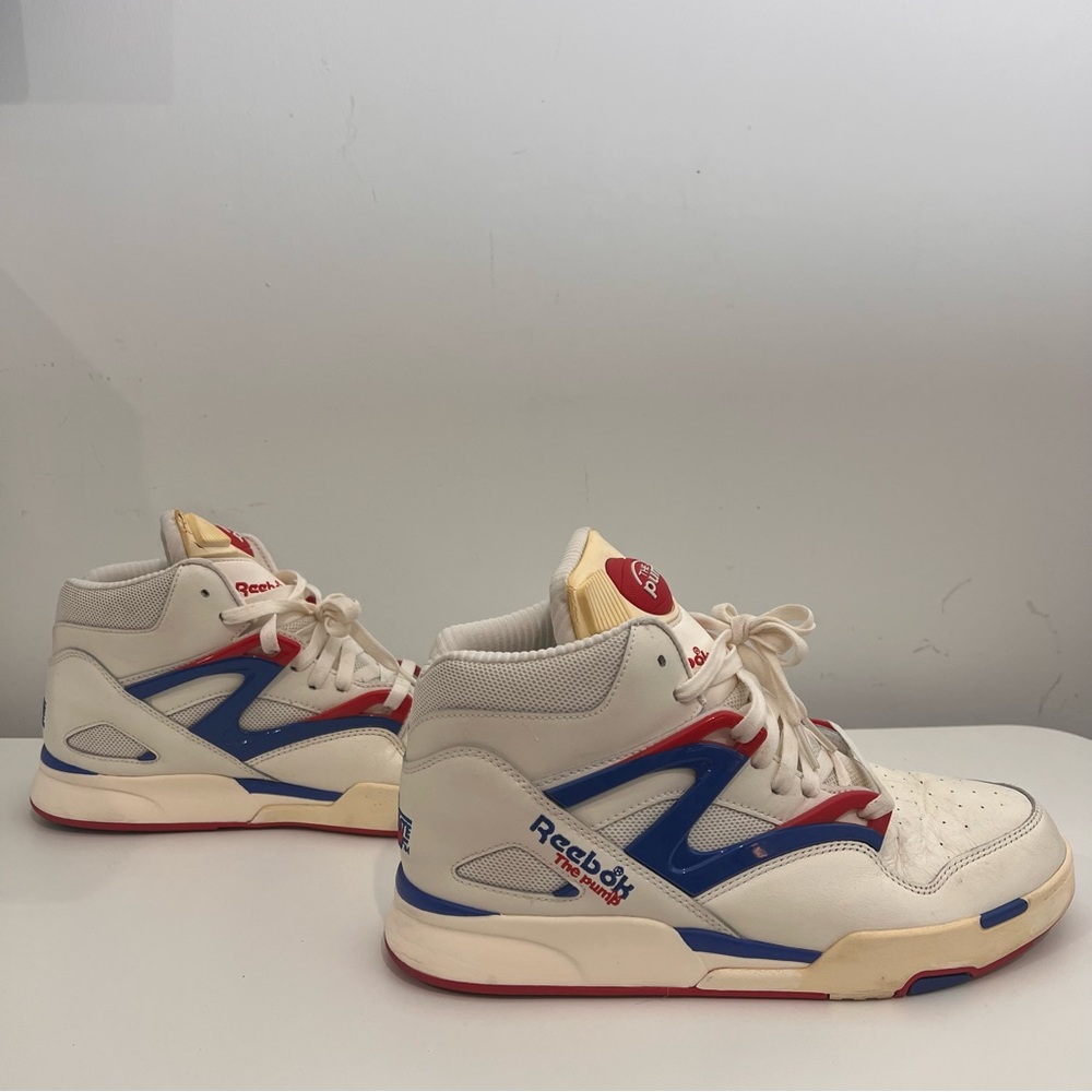 Reebok Pump Omni Zone II Chalk Vector Blue Red Men’s Size 11